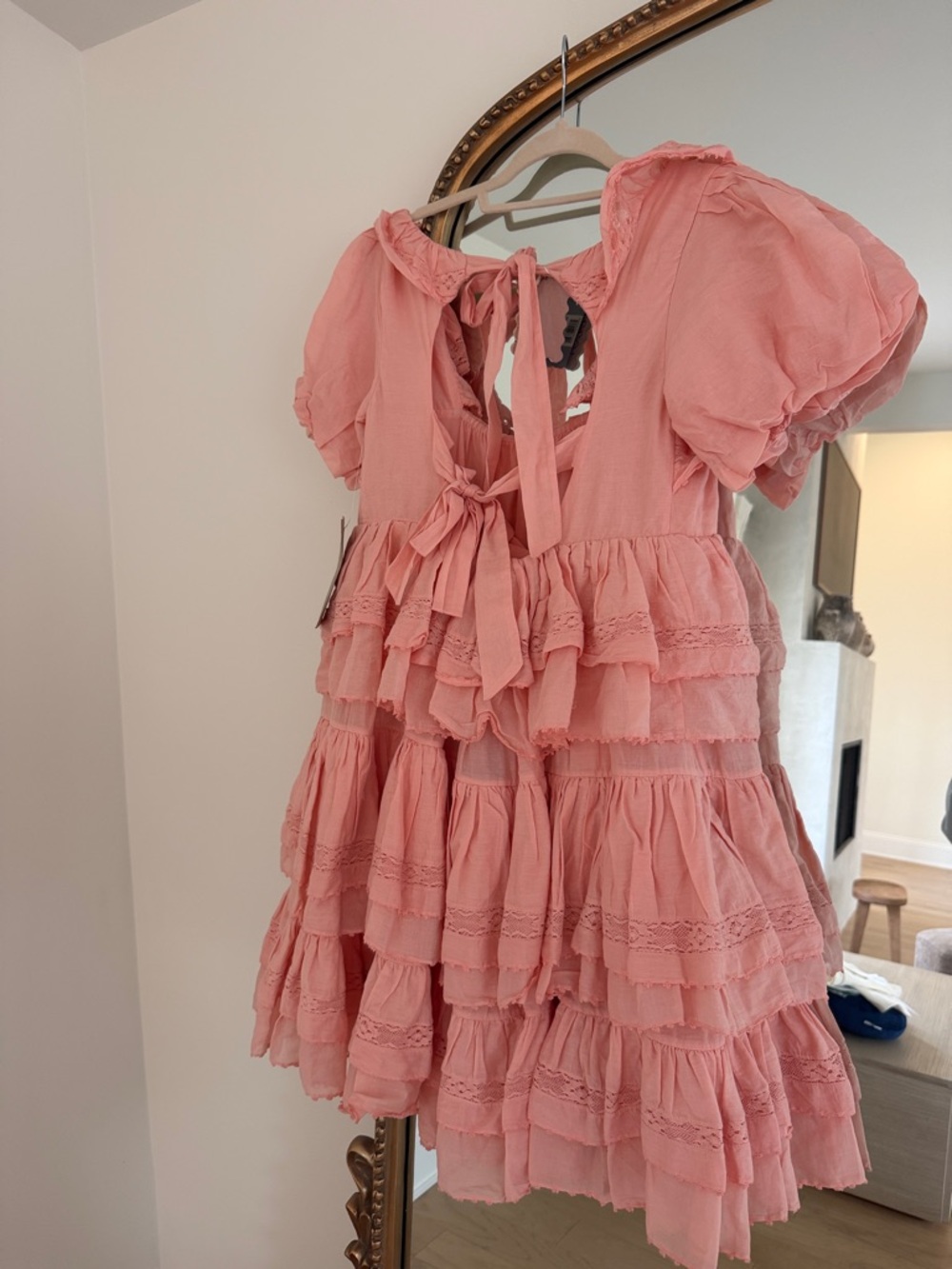 Innika Choo puff sleeve Lace frill mini dress - Picture 3 of 3